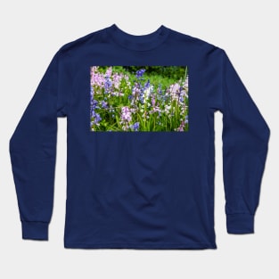 Bluebells, Pink, White And Blue Long Sleeve T-Shirt